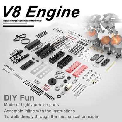 TOYAN V8 Engine FS-V800 28cc Nitro Engine - Build Your Own V8 Engine - V8 Engine Model Kit That Works