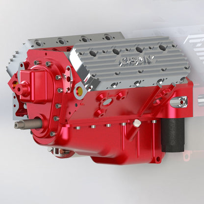 CISON V8 Engine Pro Small-block 44CC 1/6 Scale Water-Cooled 4-Stroke 8-Cylinder Gasoline Engine Internal Combustion V8 Engine Model Kit that Works