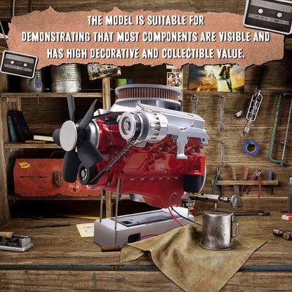 ENJOMOR 1/6 Scale V8 Internal Combustion Engine Model Kit that Works-Build Your Own V8 Engine