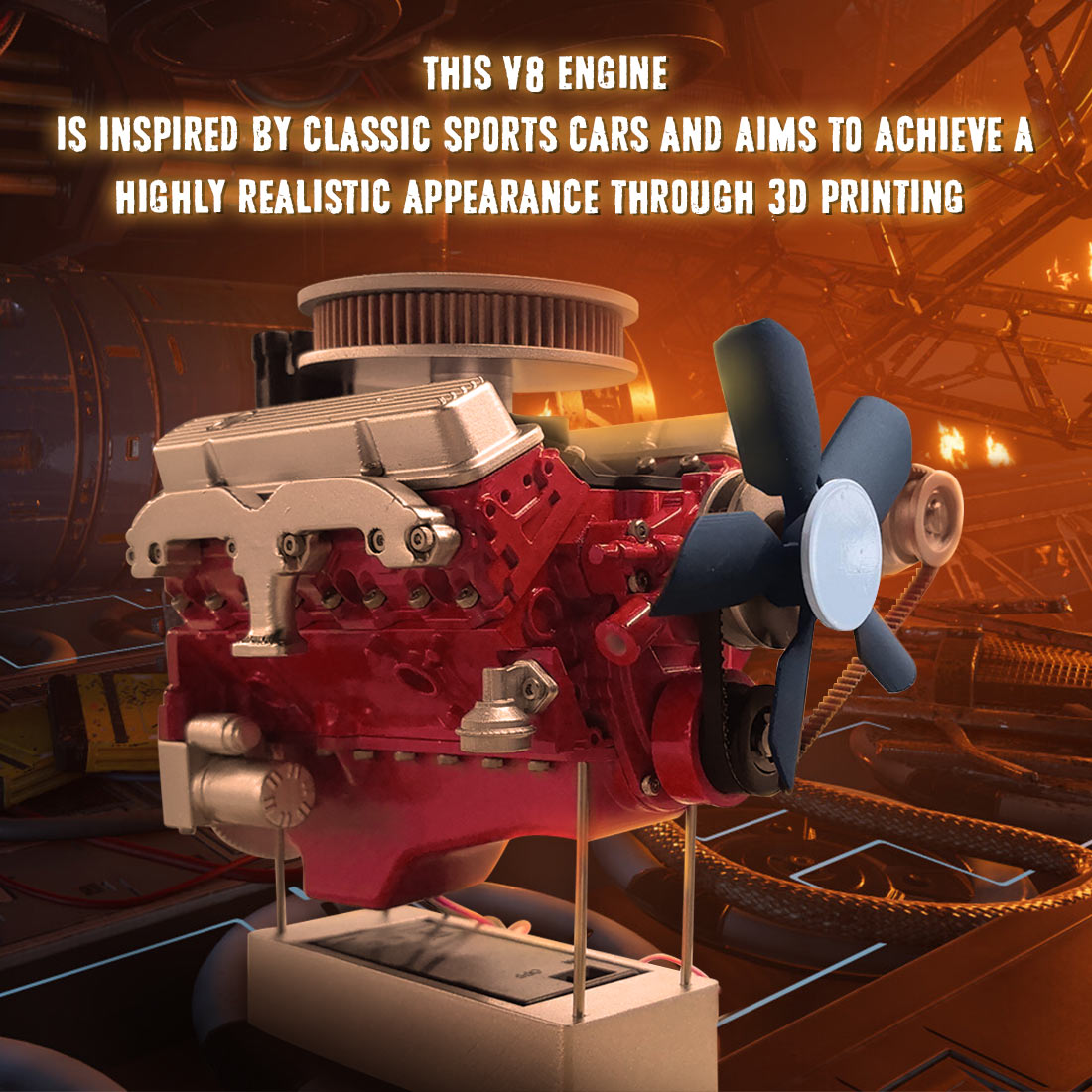 ENJOMOR 1/6 Scale V8 Internal Combustion Engine Model Kit that Works-Build Your Own V8 Engine