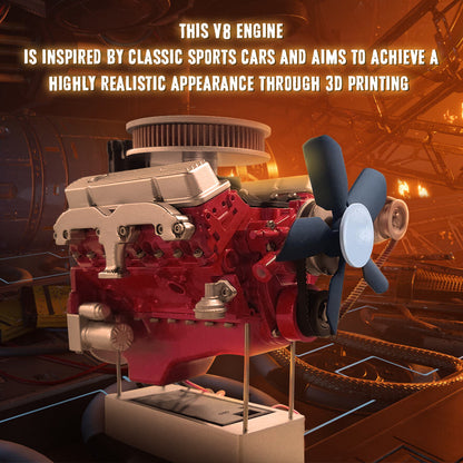 ENJOMOR 1/6 Scale V8 Internal Combustion Engine Model Kit that Works-Build Your Own V8 Engine