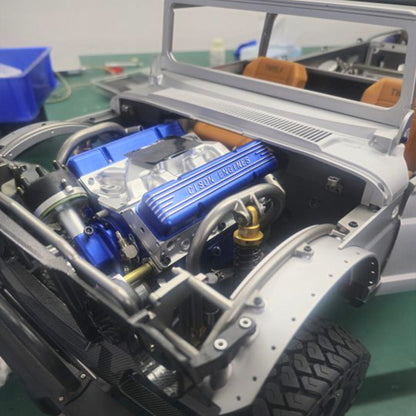 CISON Small-block 44CC 1/6 Scale Water-Cooled OHV 4-Stroke V8 Gas Engine Internal Combustion Engine - Build Your Own V8 Engine that Works