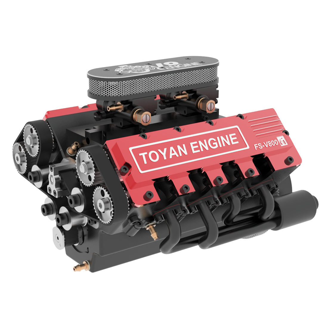 TOYAN V8 Engine FS-V800 28cc Nitro Engine - Build Your Own V8 Engine - V8 Engine Model Kit That Works
