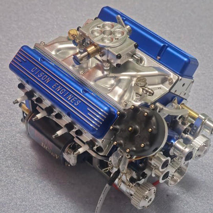 CISON Small-block 44CC 1/6 Scale Water-Cooled OHV 4-Stroke V8 Gas Engine Internal Combustion Engine - Build Your Own V8 Engine that Works
