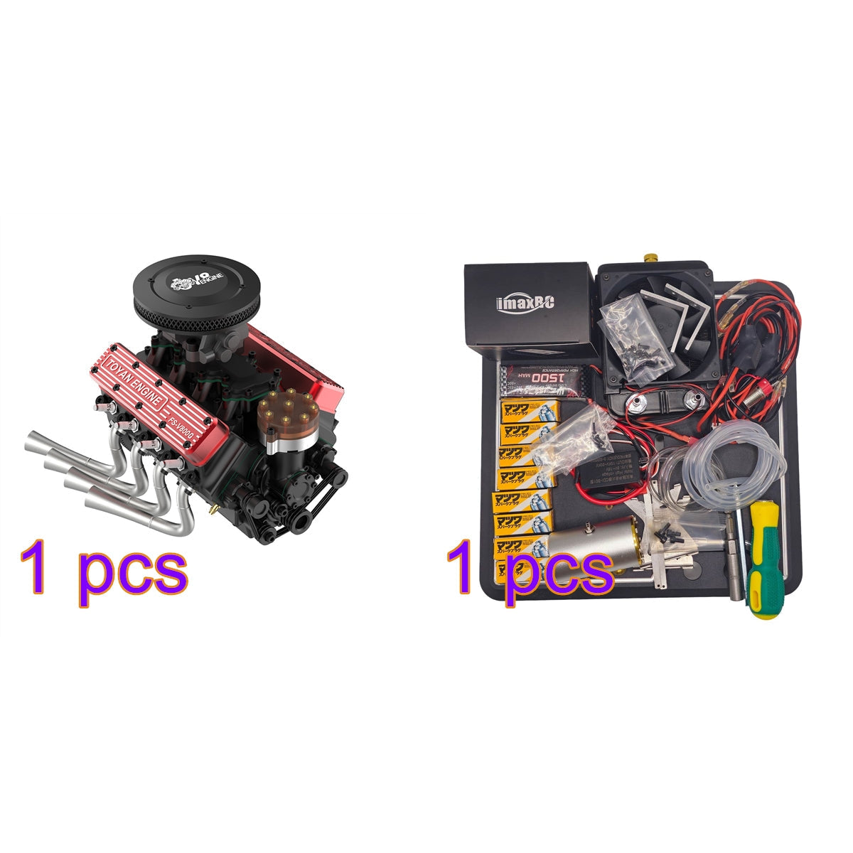 TOYAN FS-V800WGPC V8 Engine With Starter Kit, Stand and Accessories-One Key Start