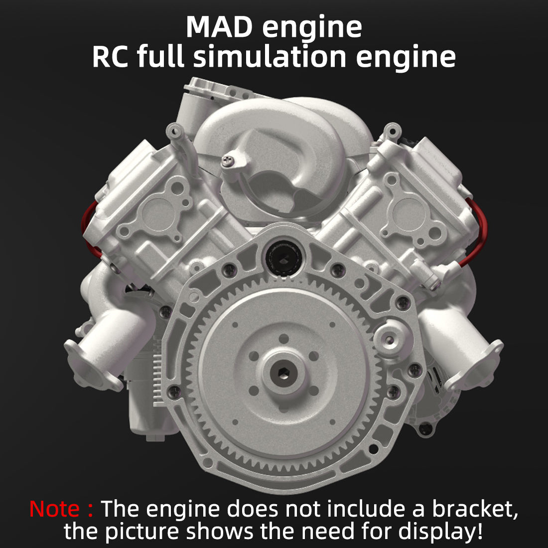V8 Engine Model Kit that Works - Build Your Own V8 Engine - Paint Your Own V8 Engine -MAD RC V8 Engine for Capra VS4-10 Pro