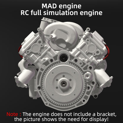 V8 Engine Model Kit that Works - Build Your Own V8 Engine - Paint Your Own V8 Engine -MAD RC V8 Engine for Capra VS4-10 Pro