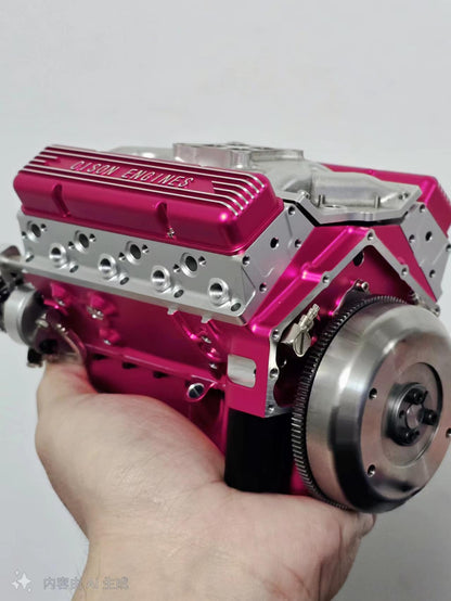 CISON Small-block 44CC 1/6 Scale Water-Cooled OHV 4-Stroke V8 Gas Engine Internal Combustion Engine - Build Your Own V8 Engine that Works