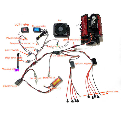 TOYAN FS-V800 V8 Engine With Starter Kit, Stand and Accessories