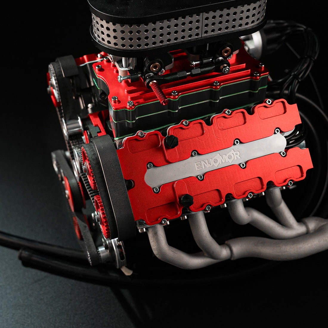 ENJOMOR V8 GS-V8 78CC DOHC Four-Stroke V-Shaped Eight-Cylinder Water-cooled Electric Gasoline Internal Combustion Engine Model - V8 Engine Model That Works