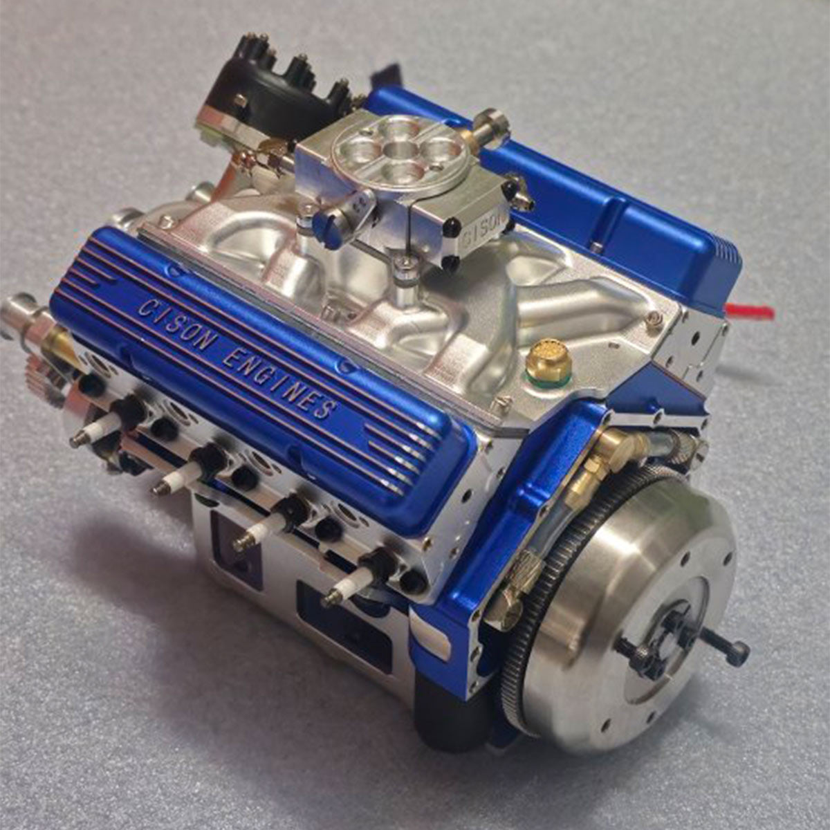 CISON V8 Engine Pro Small-block 44CC 1/6 Scale Water-Cooled 4-Stroke 8-Cylinder Gasoline Engine Internal Combustion V8 Engine Model Kit that Works