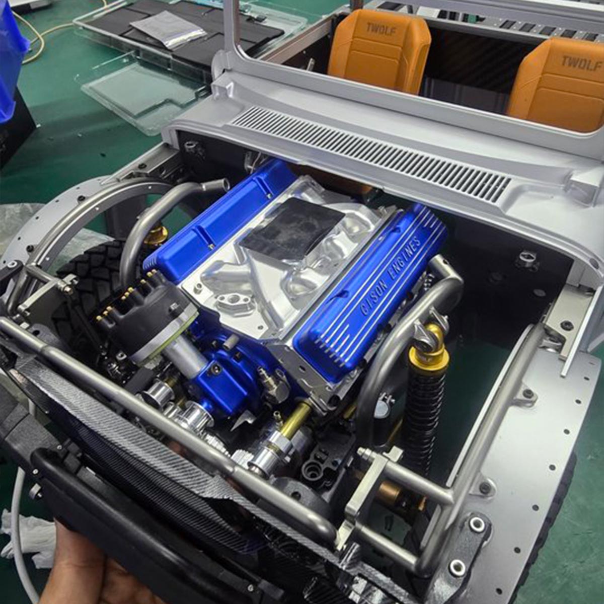 CISON Small-block 44CC 1/6 Scale Water-Cooled OHV 4-Stroke V8 Gas Engine Internal Combustion Engine - Build Your Own V8 Engine that Works