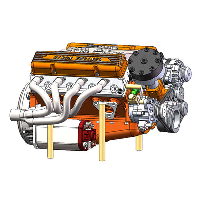 CISON V8 Engine Pro Small-block 44CC 1/6 Scale Water-Cooled 4-Stroke 8-Cylinder Gasoline Engine Internal Combustion V8 Engine Model Kit that Works