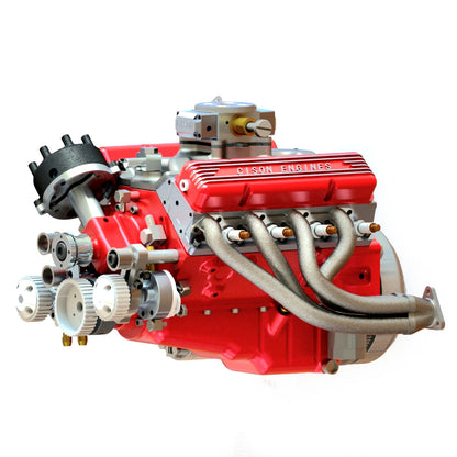 CISON V8 Engine Pro Small-block 44CC 1/6 Scale Water-Cooled 4-Stroke 8-Cylinder Gasoline Engine Internal Combustion V8 Engine Model Kit that Works