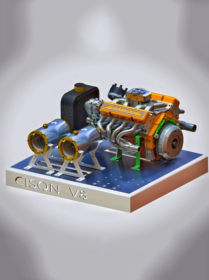 CISON V8 Engine Pro Small-block 44CC 1/6 Scale Water-Cooled 4-Stroke 8-Cylinder Gasoline Engine Internal Combustion V8 Engine Model Kit that Works