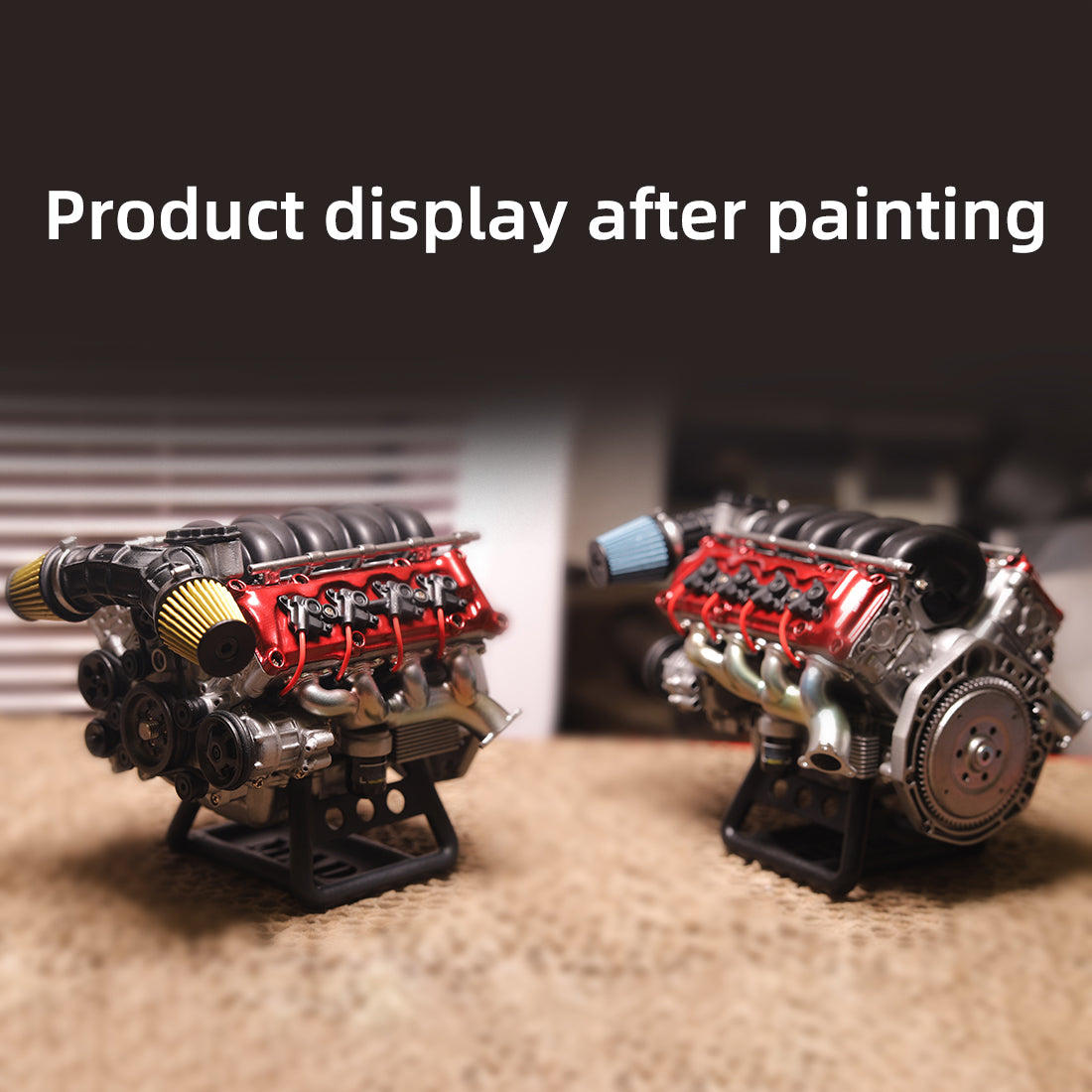 V8 Engine Model Kit that Works - Build Your Own V8 Engine - Paint Your Own V8 Engine -MAD RC V8 Engine for Capra VS4-10 Pro