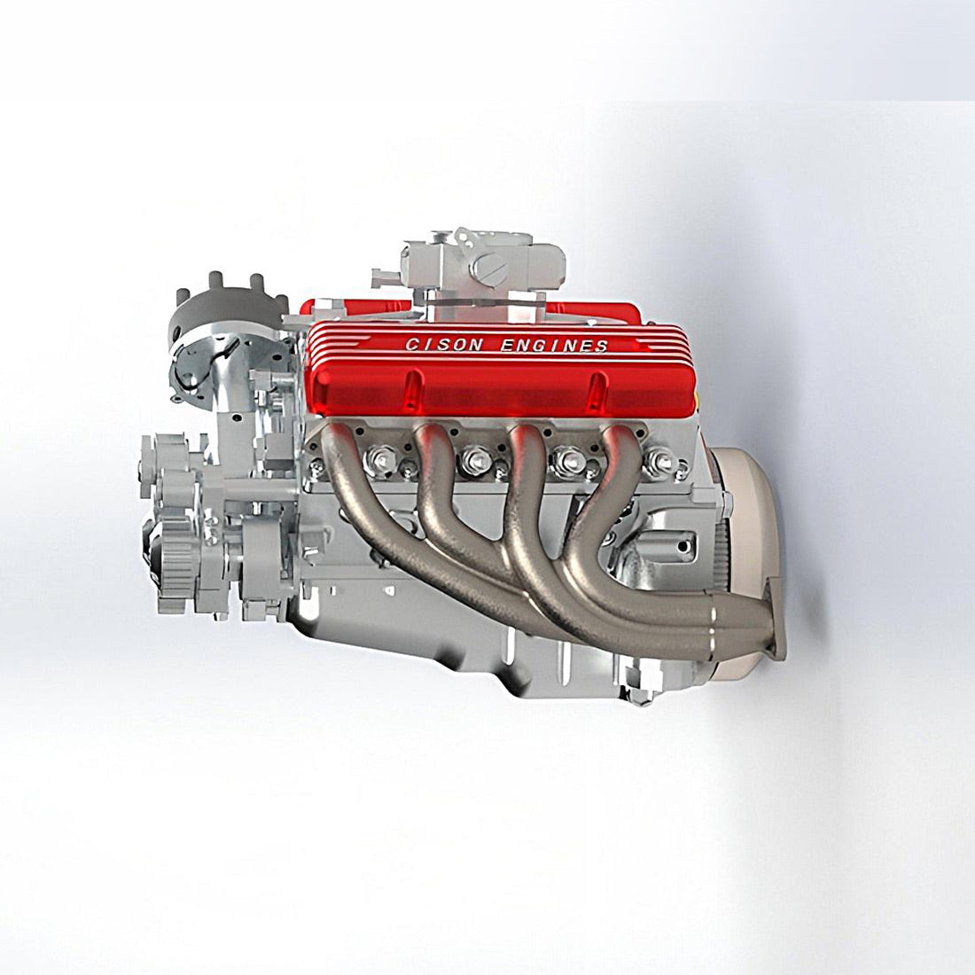 CISON V8 Engine Pro Small-block 44CC 1/6 Scale Water-Cooled 4-Stroke 8-Cylinder Gasoline Engine Internal Combustion V8 Engine Model Kit that Works