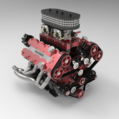 ENJOMOR V8 GS-V8 78CC DOHC Four-Stroke V-Shaped Eight-Cylinder Water-cooled Electric Gasoline Internal Combustion Engine Model - V8 Engine Model That Works