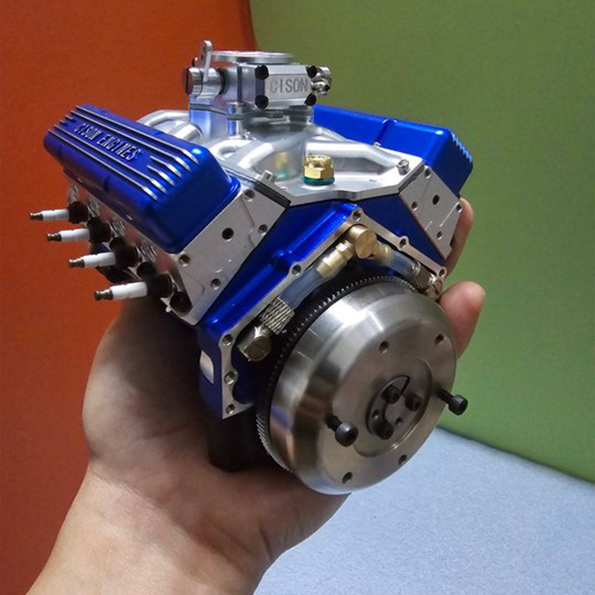 CISON Small-block 44CC 1/6 Scale Water-Cooled OHV 4-Stroke V8 Gas Engine Internal Combustion Engine - Build Your Own V8 Engine that Works